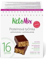 KetoMix Proteínové tyčinky s príchuťou jahody 16 x 40 g