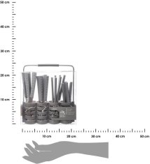 Dekorstyle Sada 24 príborov so stojanom sivá