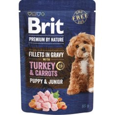 Brit Premium by Nature Dog vreciek. Puppy&Junior Fillets in Gravy with Turkey&Carrots 85g