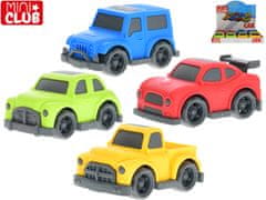 Mini Club auto 9,5 cm voľný chod (zelená, červená, modrá, žltá)