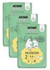 Moomin Baby mesačné balenie eko plienok 2 Newborn 3–6 kg, 168 ks