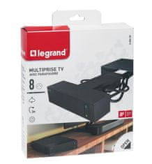 LEGRAND Revolution televízny húb 4x2P+T, prepäťová ochrana, podsvietené VYP/ZAP, kábel 2m, čierna