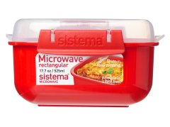 Sistema Sistema Microwave Krabička na ohrev jedla 525 ml, červená