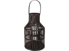 Lampa drevo 255x255x420mm so závesom na sviečku, tm. hnedá