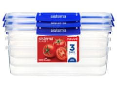 Sistema Sistema KLIP IT PLUS Škatuľka na potraviny 4 klipy 2,2 l, 3-pack