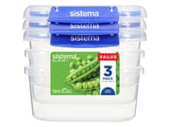 Sistema Sistema KLIP IT PLUS Škatuľka na potraviny 2 klipy 1,15 l, 3-pack