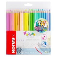 Trojhranné pastelky Kores Kolores Pastel LOLLIPOPZ - 24 farieb