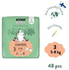 Moomin Baby eko plienky 3 Midi 5–8 kg, 48 ks