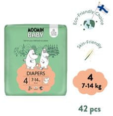 Moomin Baby eko plienky 4 Maxi 7–14 kg, 42 ks