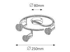 Rabalux LED stropné bodové svietidlo Norton 3x3W | GU10 | 660lm | 3000K - chróm