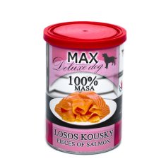 MAX Deluxe Dog losos kúsky, konzerva 400 g