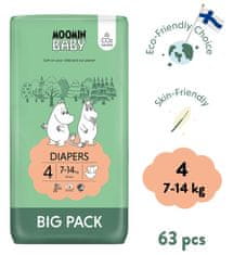 Moomin Baby eko plienky 4 Maxi 7-14 kg, 63 ks