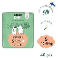 Moomin Baby eko plienky 5 Maxi 10–16 kg, 40 ks