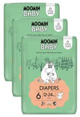 Moomin Baby mesačné balenie eko plienok 6 Maxi 12–24 kg, 102 ks