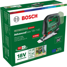 Bosch Akumulátorová priamočiara píla AdvancedSaw 18V-140 (Baretool &amp; Carton) (0.603.013.000)