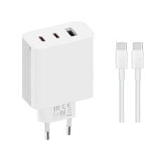 Xiaomi Originálna rýchlonabíjačka 2C1A GaN + dátový kábel USB-C biely 67W (servisný balík)