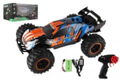 Teddies Auto RC Buggy rýchlostný 2,4 GHz plast 40cm dobíjací pack+batérie oranžové-modré