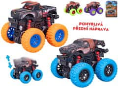 Crazy Truck monster truck 9 cm na zotrvačník veľké kolesá (zelená, červená, oranžová, fialová)