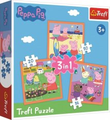 Puzzle Prasátko Peppa Úžasné nápady 3v1 - 20,36,50 dílků