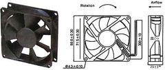 HADEX Ventilátor 80x80x25mm 12V/0,17A, guličkové ložiská