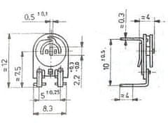 HADEX 1k0 - TP009, trimer lakosadzový ležatý RM10x5mm