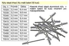 HADEX Nity trhacie slepé Alu 4,0x9,6mm-50ks