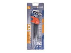 HADEX L-kľúče TORX predĺžené, sada 9ks, T10-50, EXTOL PREMIUM, 8819412