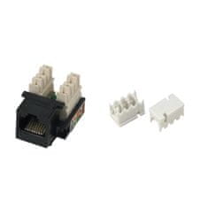 XtendLan Keystone jack RJ45, CAT5e, UTP, s krytkami proti prachu, čierny