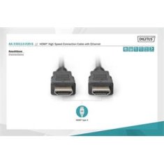 Digitus HDMI High Speed + Ethernet pripojovací kábel, 2x tienený, 2m