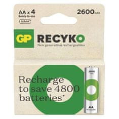 GP AA ReCyko 2 600 mAh, nabíjací, (HR6), 4 ks PP