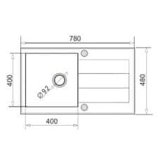 PYRAMIS Kuchynský granitový drez SENAR/SPARTA 78 x 48 PLUS CARBON (70.053.001)