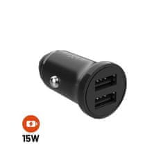 FIXED Nabíjačka s 2xUSB výstupom, 15W Smart Rapid Charge, čierna