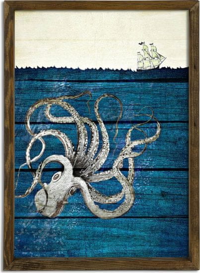 Wallity Nástenný obraz Octopus 50x70 cm modrý