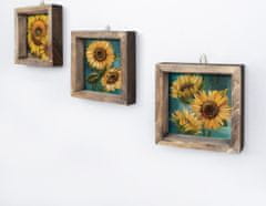 Wallity Súprava nástenných obrazov Sunflowers 15x15 cm 3 ks žltá