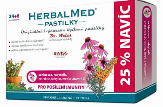 Simply you HerbalMed pastilky Dr. Weiss pre posilnenie imunity 24 pastiliek + 6 pastiliek ZADARMO