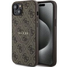 Guess Zadný kryt 4G Collection Leather Metal Logo MagSafe GUHMP15SG4GFRW pre iPhone 13-14-15 brown