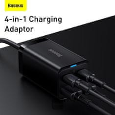 BASEUS rýchlonabíjačka do siete GaN3 Pro, 2x USB-C, 2x USB 65W čierna