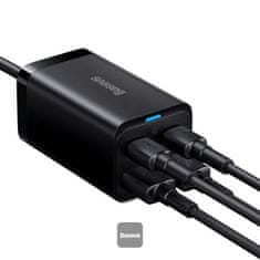 BASEUS rýchlonabíjačka do siete GaN3 Pro, 2x USB-C, 2x USB 65W čierna