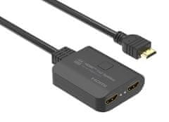 PremiumCord HDMI 2.0 Mini Splitter 1-2 Pigtail 4Kx2K@60Hz HDCP2.2 Downscaler