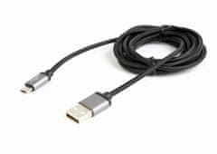 CABLEXPERT GEMBIRD kábel USB A Male/Micro USB Male 2.0, 1,8 m, opletený, čierny, blister