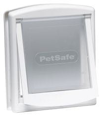 PetSafe Dvierka plastové s transparentným flapom biela, výrez 18,5x15,8cm