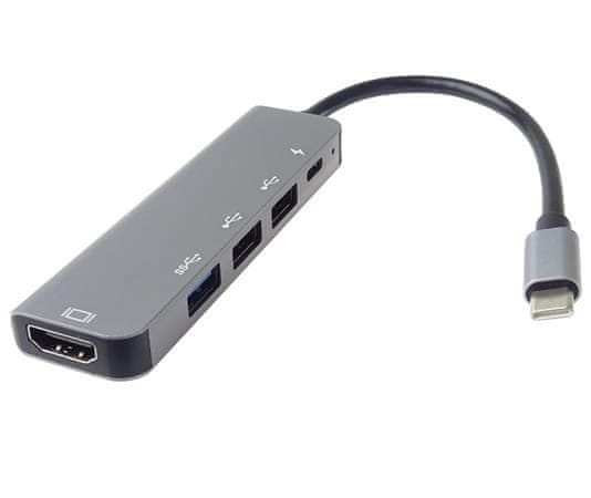 PremiumCord USB-C na HDMI + USB3.0 + 2x USB2.0 + PD(power delivery) adaptér