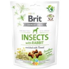 Brit Pochúťka Care Dog Crunchy Cracker Insects, králik s feniklom 200g