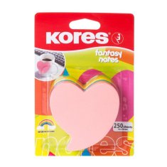 KORES Neónové bločky 70x70mm HEART tvar srdca, mix 5 farieb