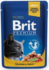 Brit Kapsička Premium Cat Pouches losos a pstruh 100g