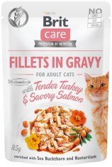 Brit Kapsička Care Cat morka a losos, filety v omáčke 85g