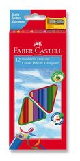 Faber-Castell Pastelky trojhranné 12 farieb + strúhadlo