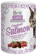 Brit Pochúťka Care Cat Snack Superfruits losos 100g