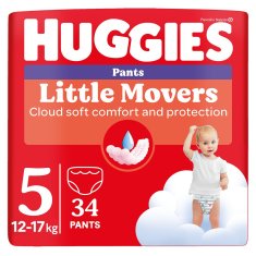 HUGGIES Nohavičky plienkové Little Movers Pants 5 (12-17 kg), 34 ks