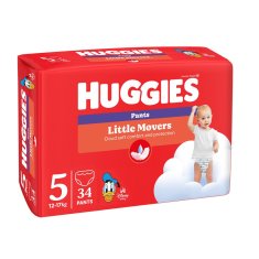 HUGGIES Nohavičky plienkové Little Movers Pants 5 (12-17 kg), 34 ks